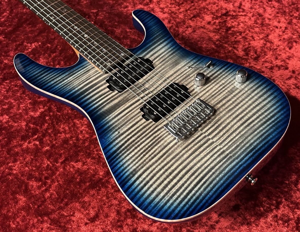 T's Guitars DST-24 7st Custom -Gray Blue Burst- ≒3.401Kg 【7弦