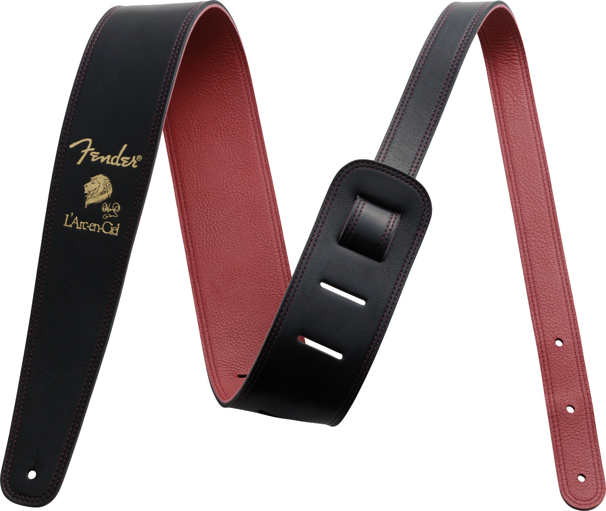 Fender KEN SIGATURE STRAP Black/Red Ken（L'Arc en Ciel）シグネイチャーストラップ 牛革  日本製（新品特価/送料無料）【楽器検索デジマート】