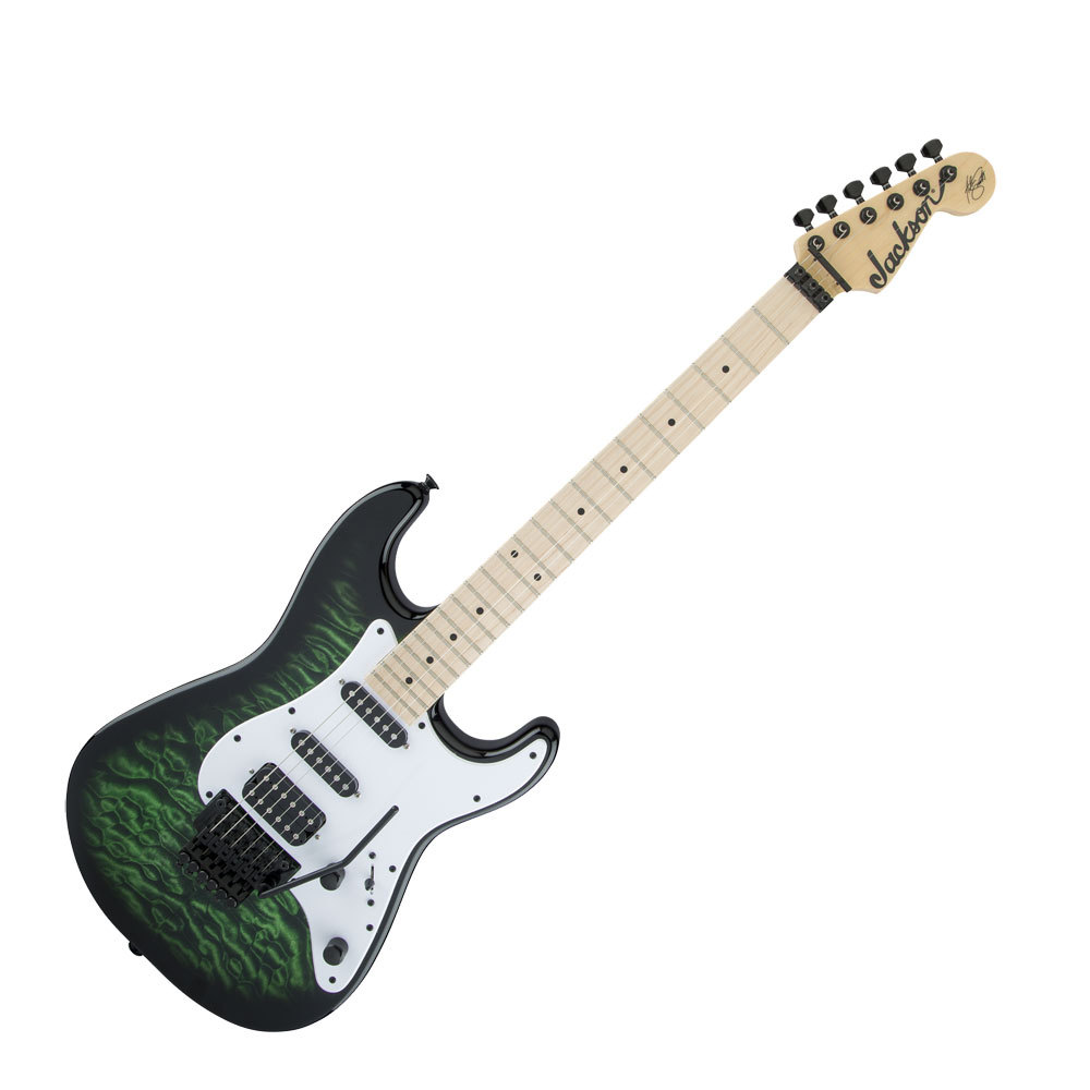 美品　Clive エレキギター Jackson X Series Signature Adrian Smith SDXQM Transparent Green
