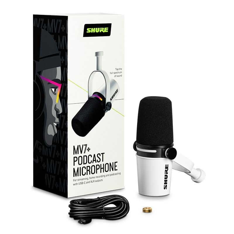 Shure MV7+ (ホワイト)(MV7+-W-J)【国内正規品】（新品/送料無料）【楽器検索デジマート】