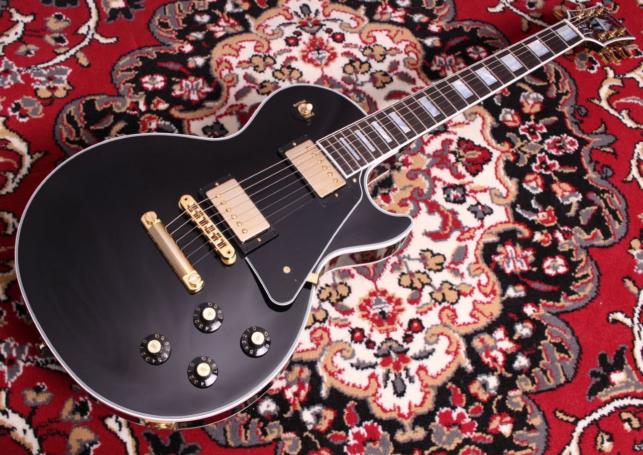 ▲テールピース Round 彫刻 Arabesque Ebony 4/4 Gibson Les Paul Custom 70s Ebony約【4.74㎏】【現物写真