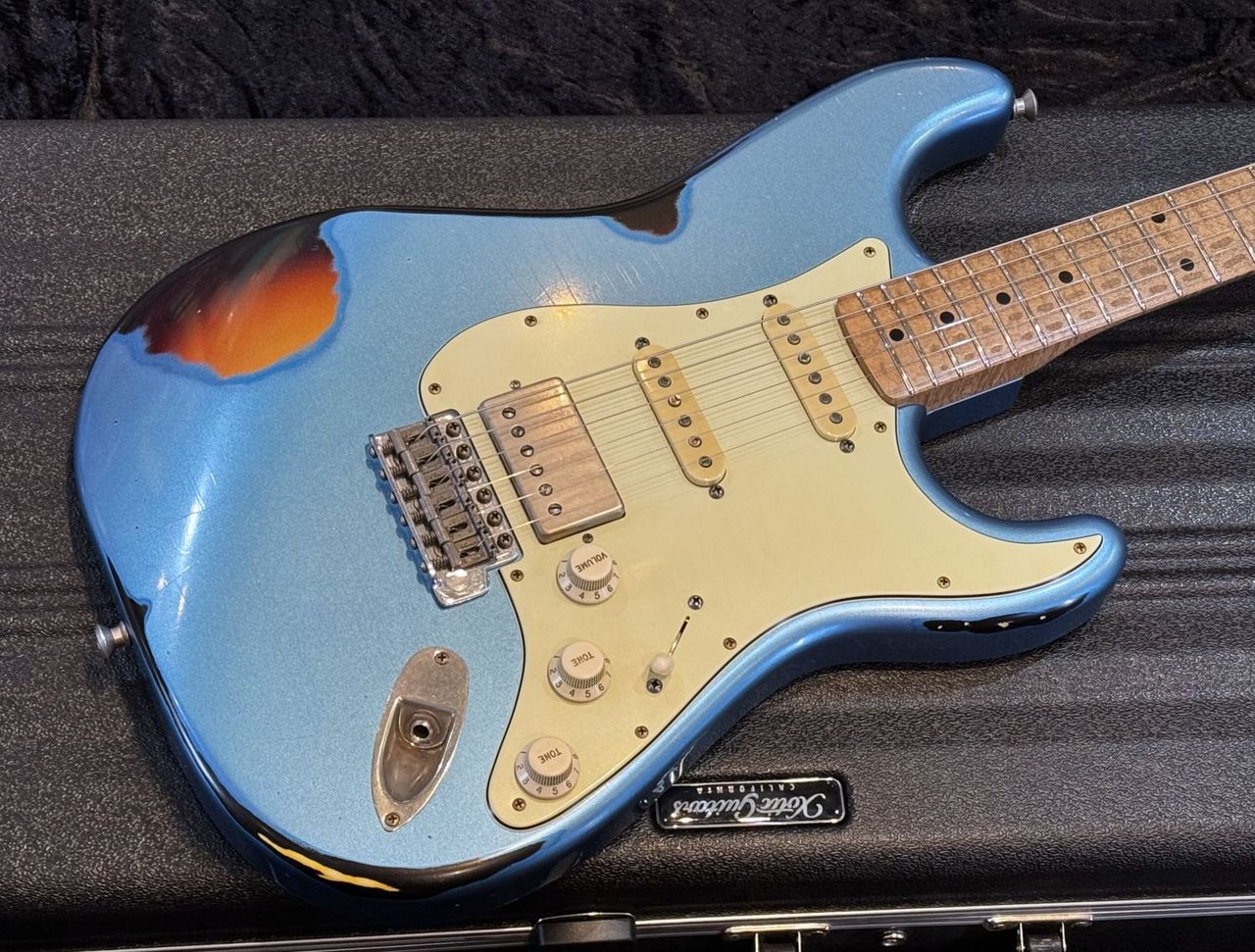 Xotic XSC-AH #3603 - Lake Placid Blue Over 3-Tone Burst Super