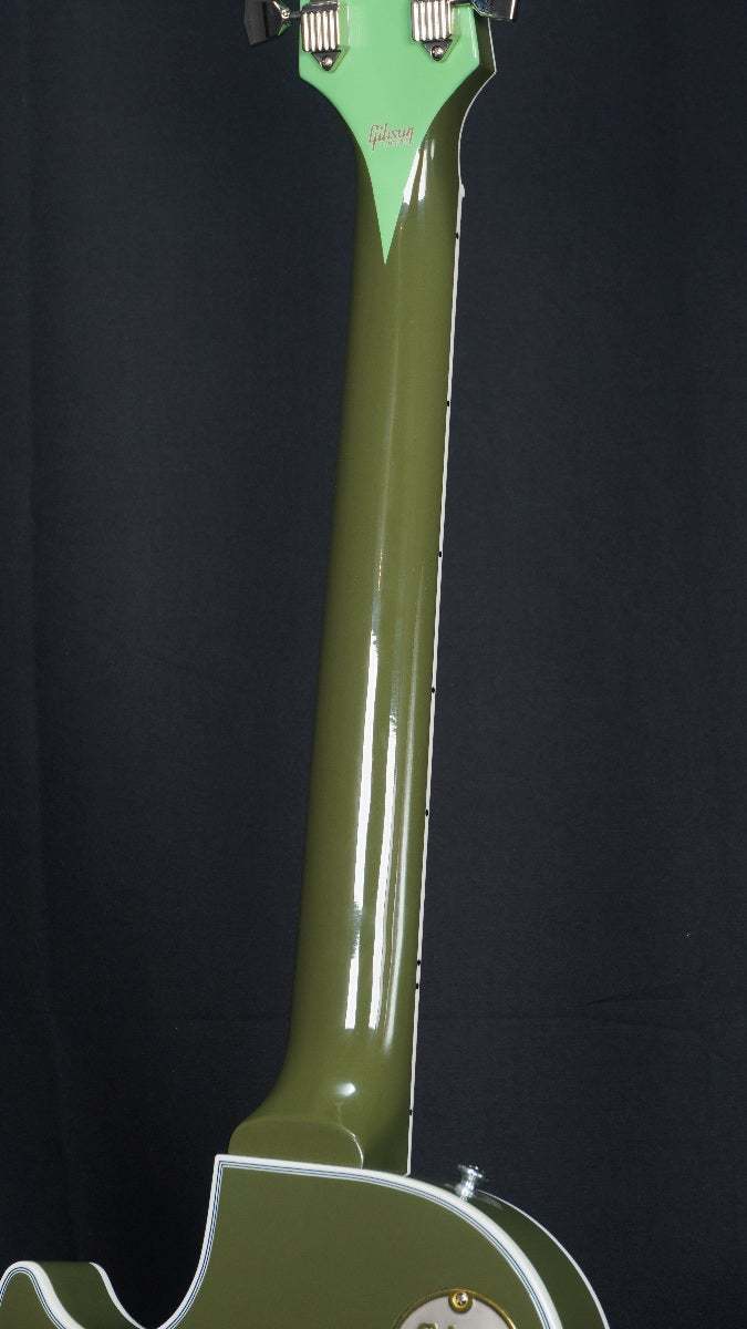 美品 Fホール仕様 グリーンサンバースト PU搭載 エレアコ ギグバッグ付 Gibson Custom Shop Order Model Les Paul Custom F-Hole w/Bigsby