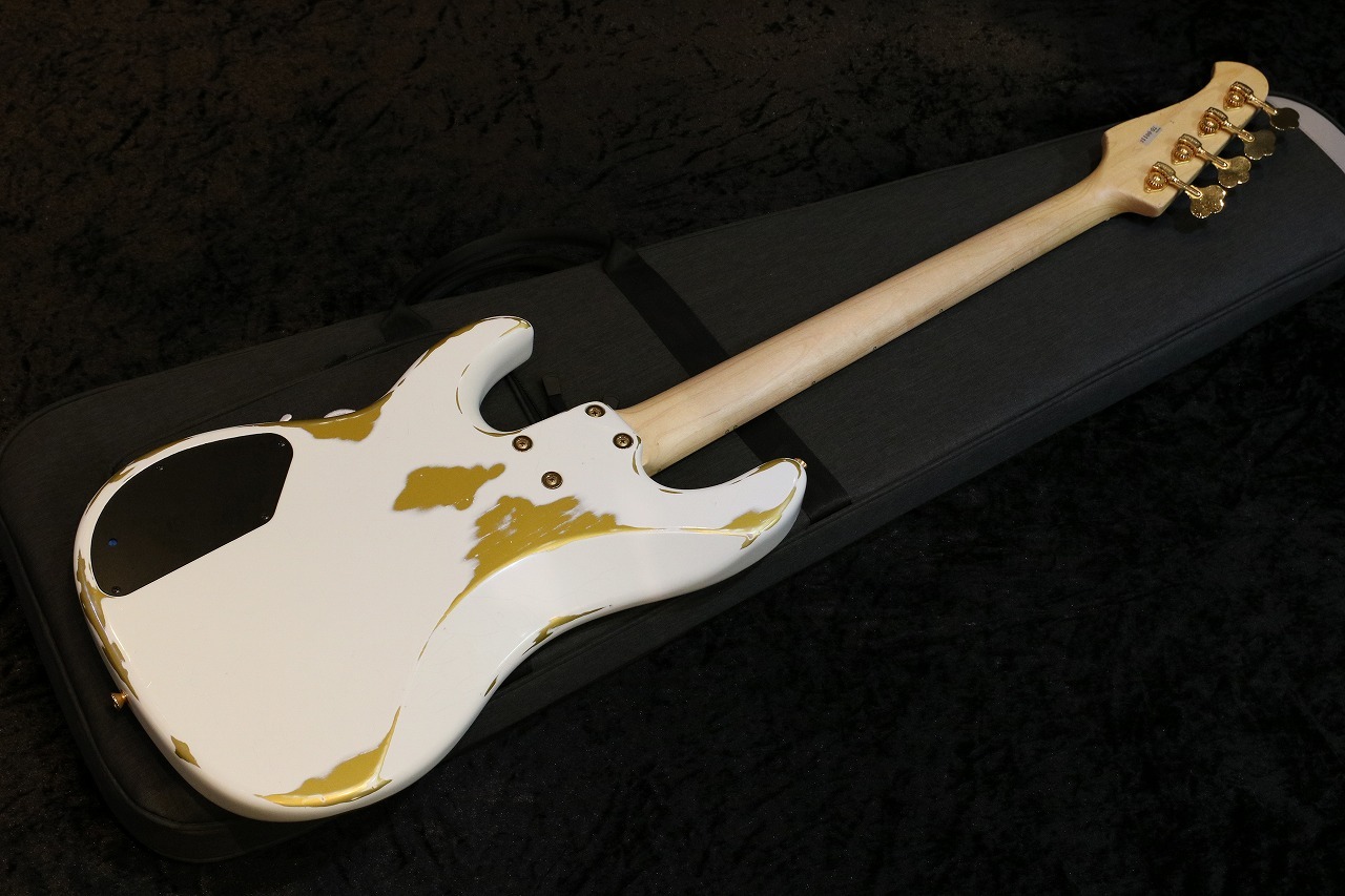 Xotic XTB-1T 4st Olympic White Over Aztec Gold Heavy Aged Gold