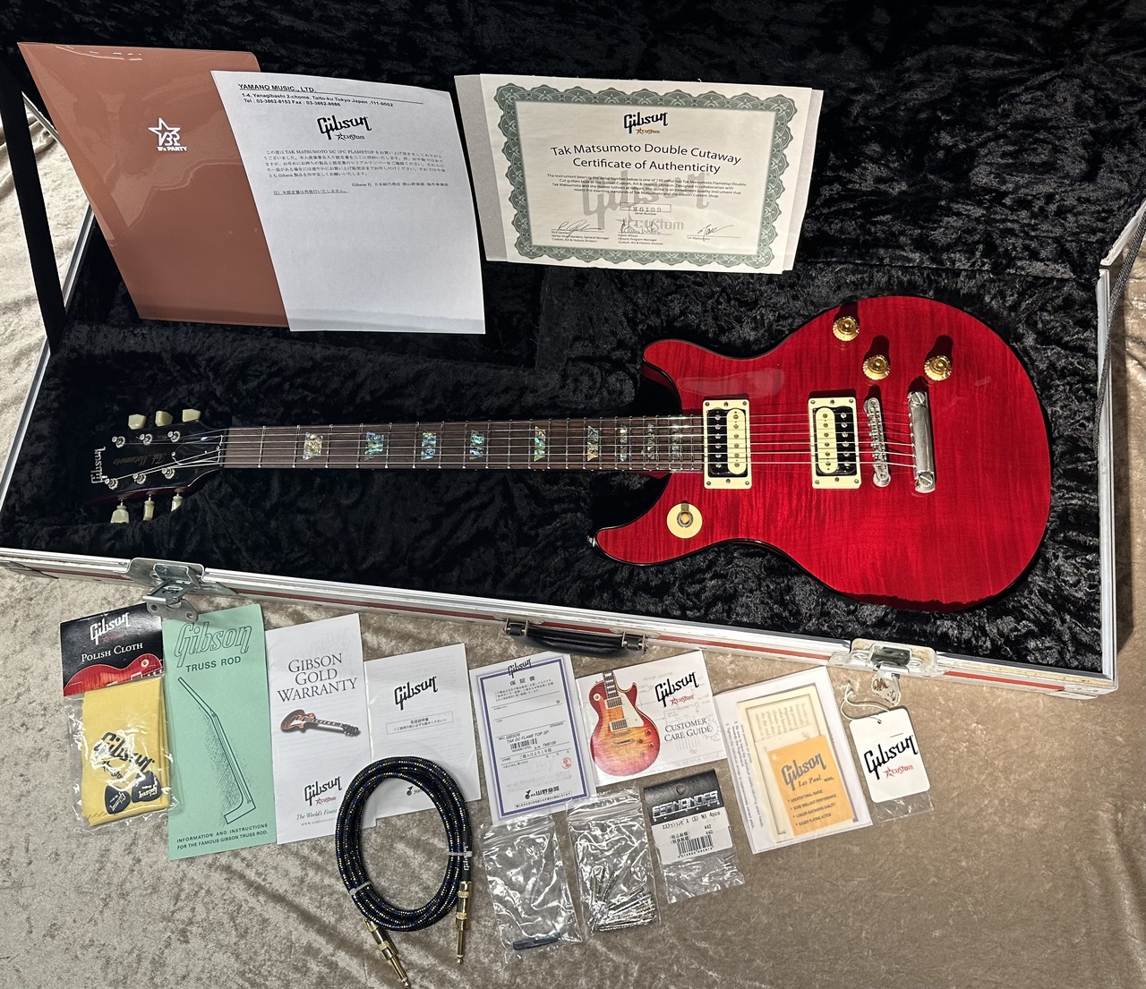Gibson Custom Shop Tak Matsumoto DC 1pc Flame Top Cherry Red 2006