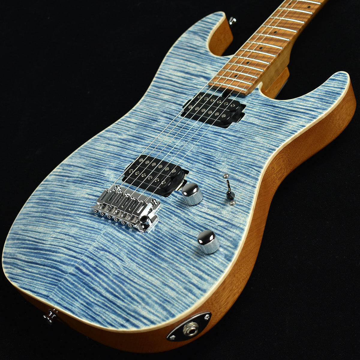 T's Guitars DST-DX22 Roasted Flame Maple Trans Blue Denim S/N 