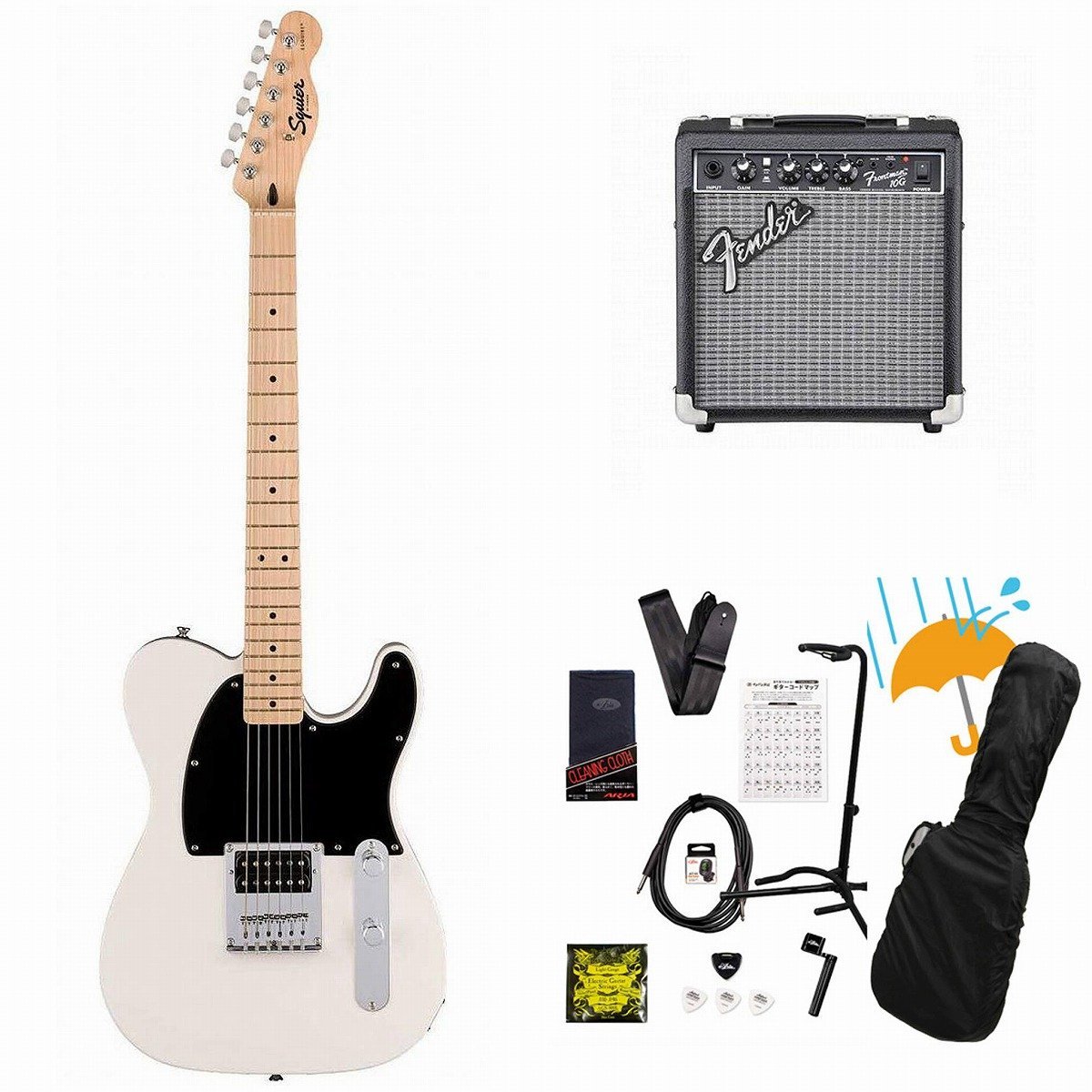 ミニサイズ エレキギター エスクワイヤータイプ Squier by Fender SONIC ESQUIRE Arctic White エレキギター