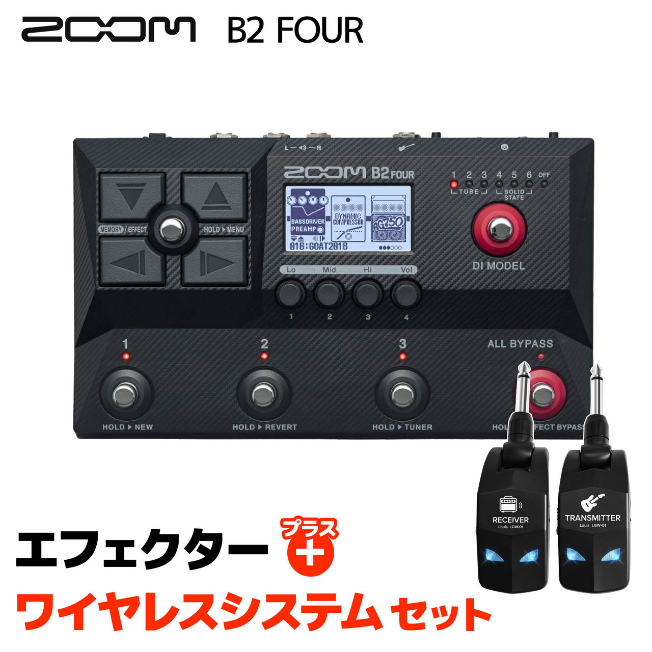 ベース Zoom B2 Four B2 FOUR Effects & Amp Emulator | ZOOM