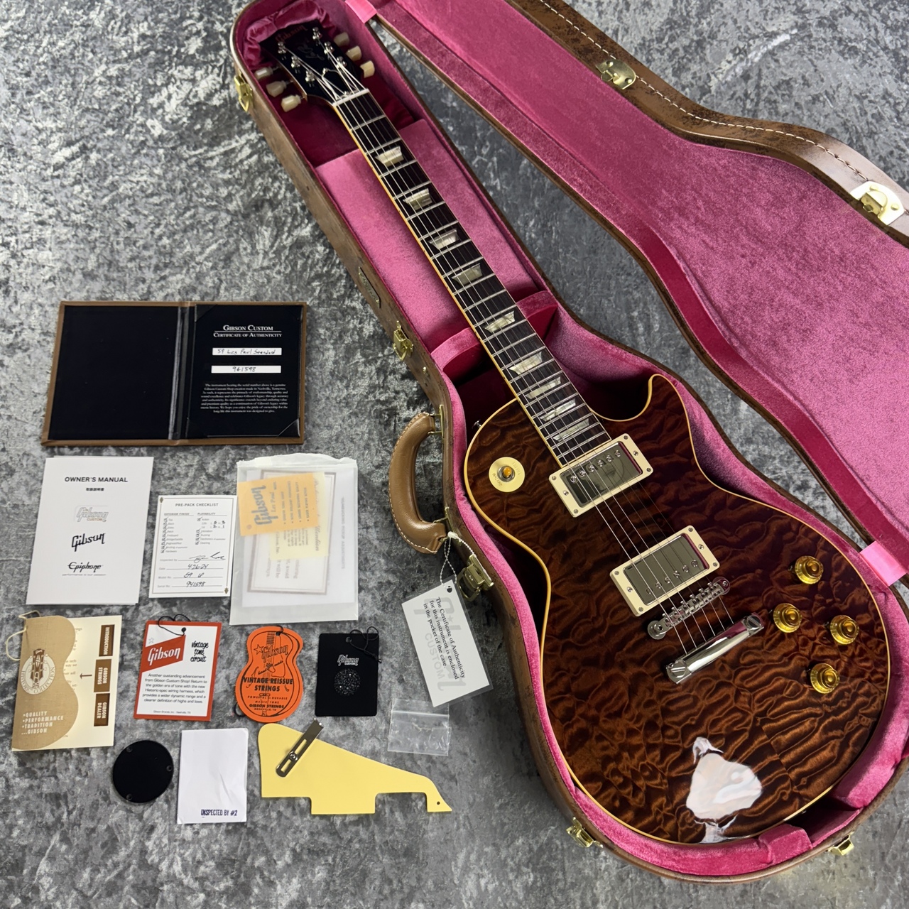 価格交渉ご自由に!ギター　キルトトップタイプ Gibson Custom Shop 【極上5Aキルト】1959 Les Paul Standard 5A
