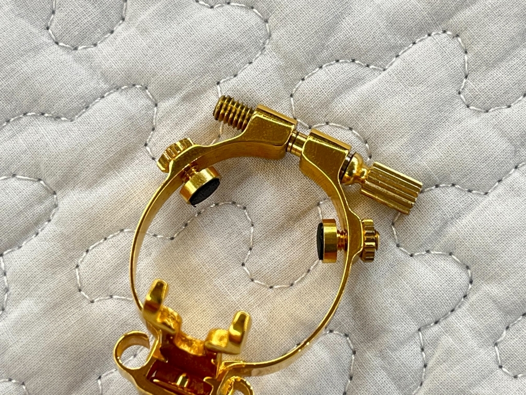 JLV 24金メッキ ラバー用 ソプラノサックスリガチャー 【中古