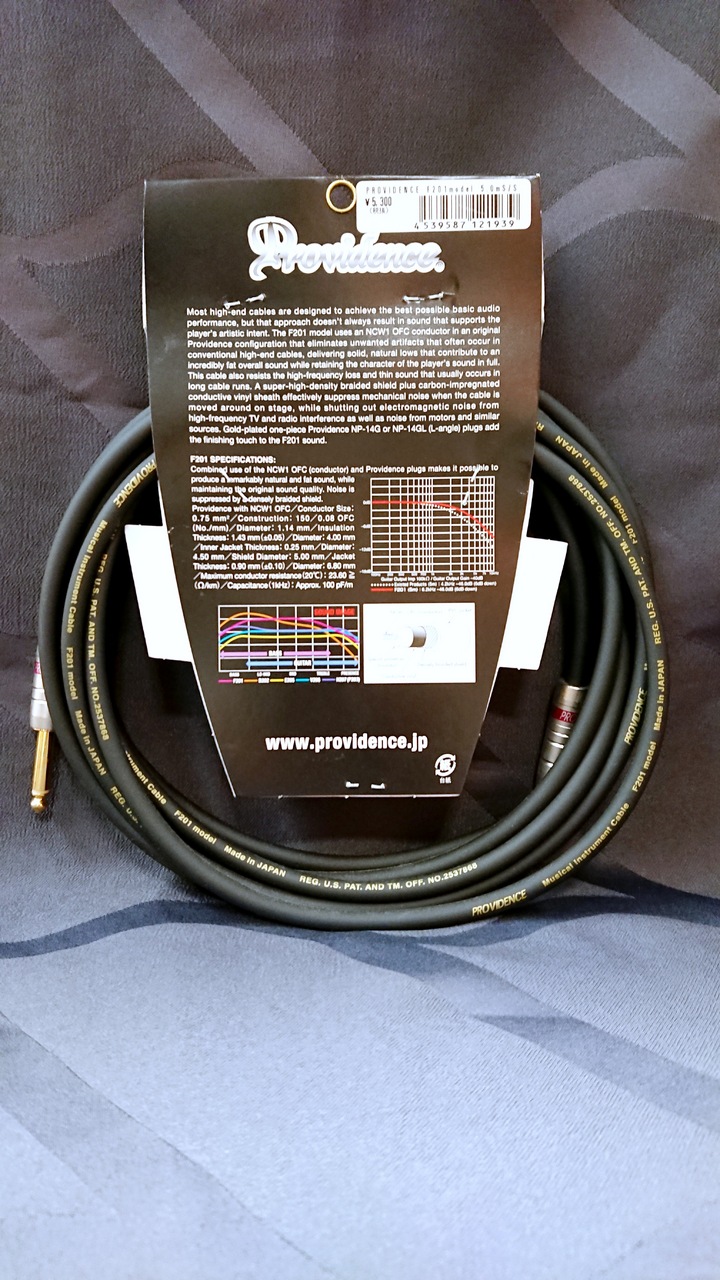 Providence F201 FatmanPLATINUM LINK GUITAR CABLE 【S/S 5.0m】（新品 特価）【楽器検索デジマート】