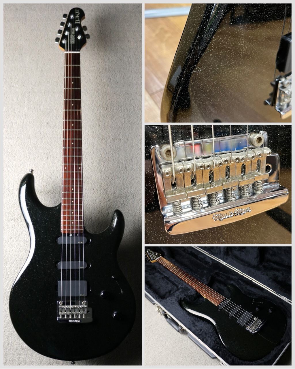 MUSIC MAN 【スティーブ・ルカサー・シグネイチャー】Luke II HSS -Black  Sparkle-【2002年製】【3.69kg】（中古）【楽器検索デジマート】