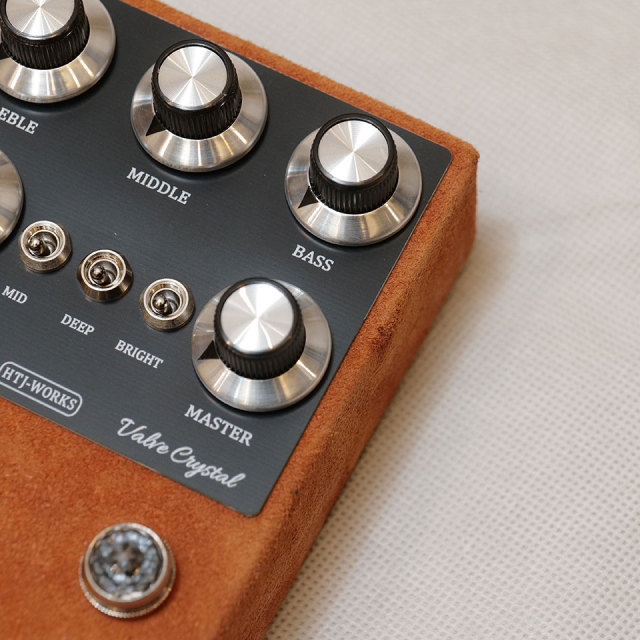 HTJ-WORKS Valve Crystal 12AX7 Tube Preamp Black Top Brown Suede