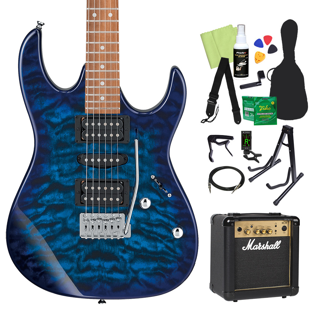 Gio Ibanez GRX70QA エレキギター初心者14点セット【マーシャルアンプ付き】 TBB（新品/送料無料）【楽器検索デジマート】