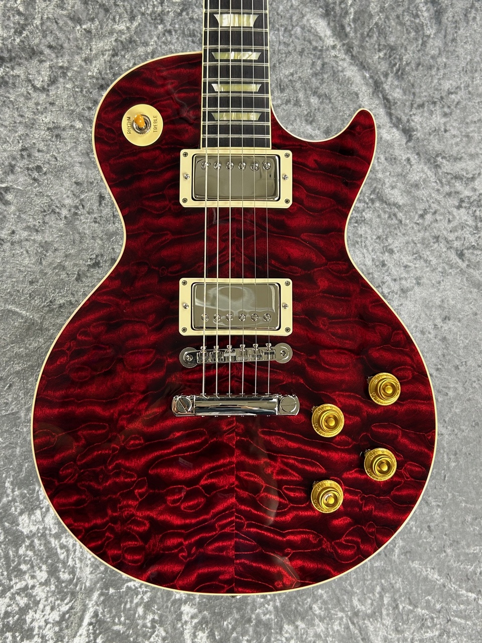 レスポールタイプ ディープジョイント キルト アバロン Gibson Custom Shop Les Paul Custom 7A Quilt Top Abalone