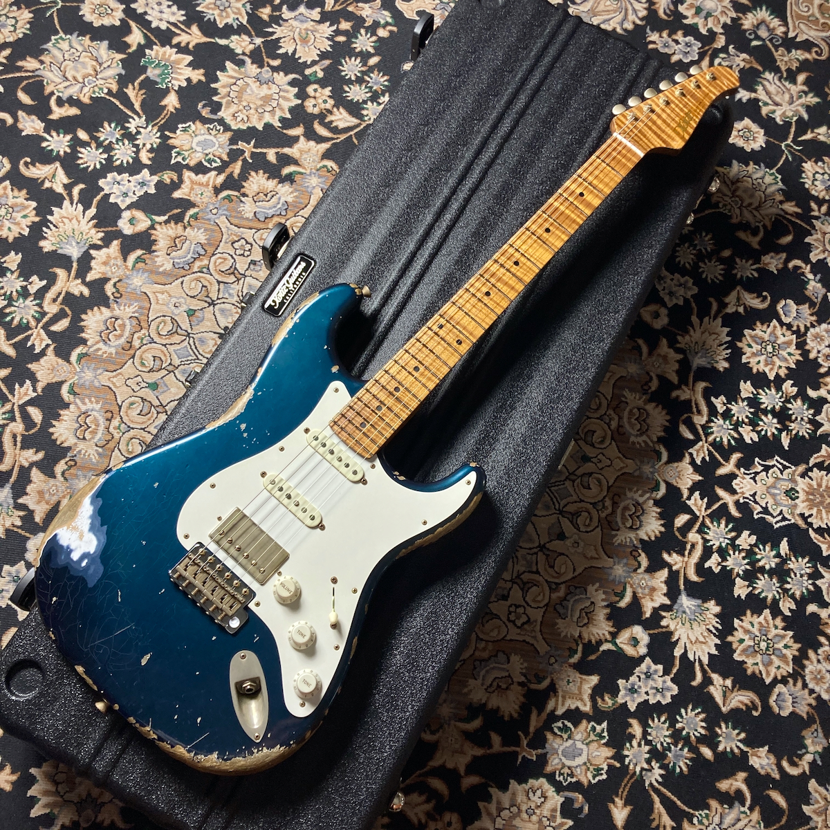 XoticギターXSC-2 5Aネック メルセデスブルーミディアムエイジド加工 XoticギターXSC-2 5Aネック メルセデスブルーミディアムエイジド加工