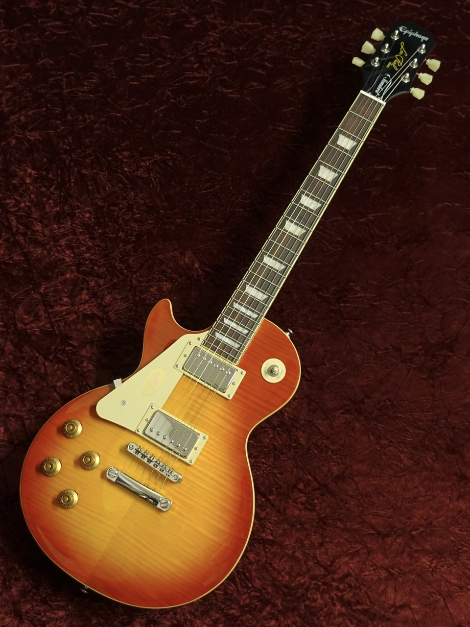 左利き　Epiphone Les Paul Standard 50s Epiphone Les Paul Standard 50s Figured Left-Handed Washed Cherry