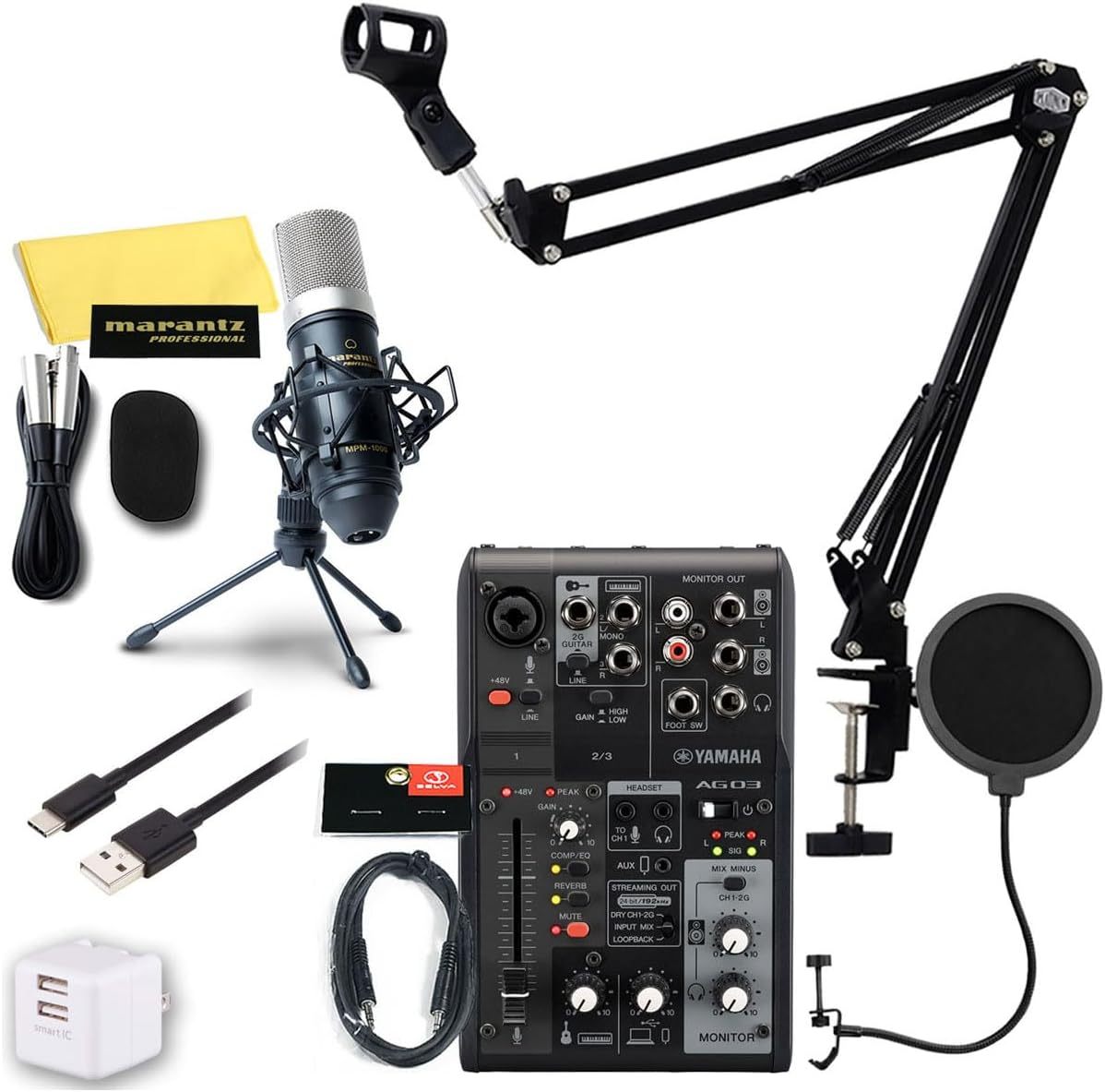 YAMAHA AG03MK2 BLACK iPhoneユーザー向け 配信/DTMセット【WEBSHOP