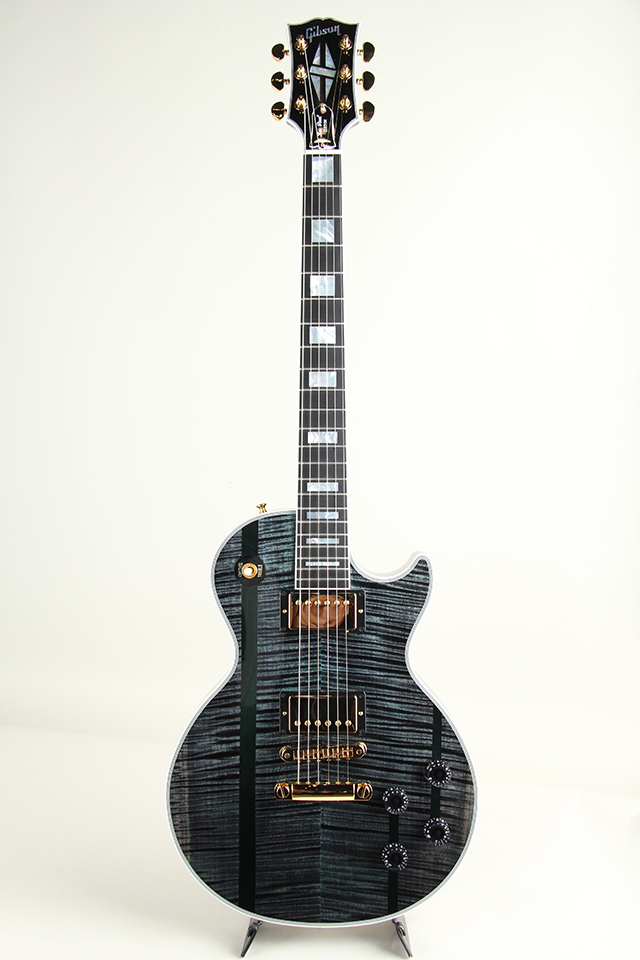 Gibson Custom Shop Les Paul Custom Figured Aqua Stripe Gloss S/N