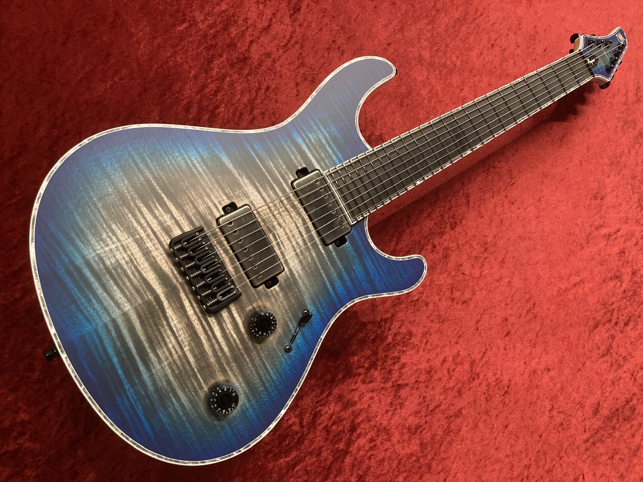 ギター Mayones Regius 7 MAYONES Regius 7 -Trans Jeans Black 3Tone Blue Burst Matt