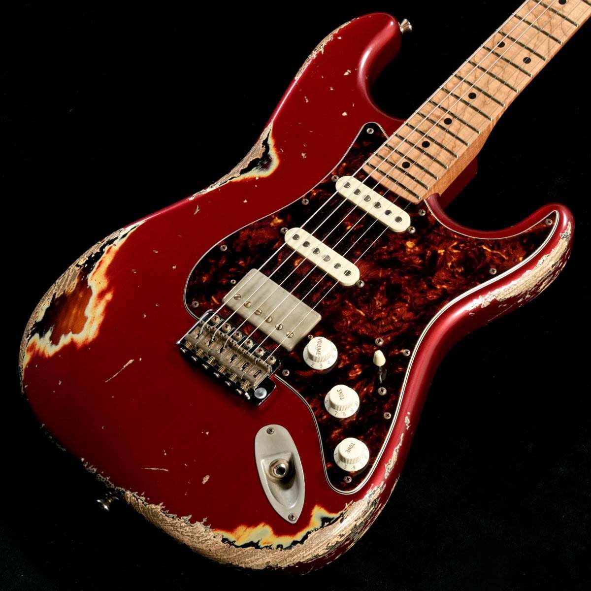 ギター Xotic XSC-2 Dark Candy Apple Red Xotic XSC-2 Dark Candy Apple Red over 3 Tone Burst Heavy Aged