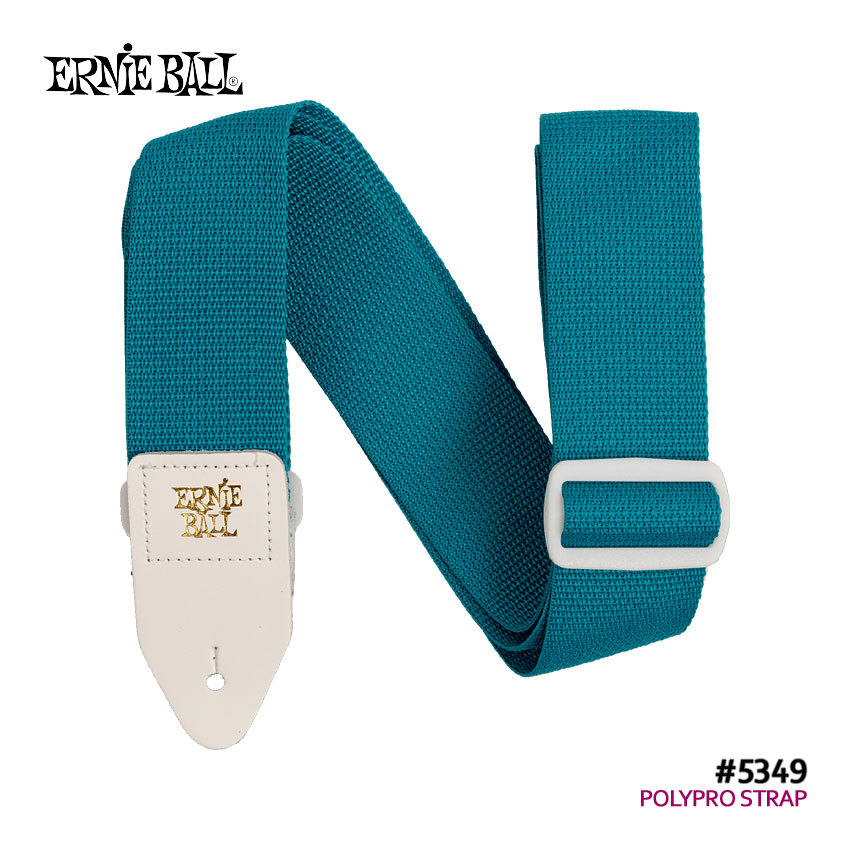 ERNIE BALL ギターストラップ POLYPRO STRAPS #5349 TEAL w/WHITE ティール アーニーボール（新品 /送料無料）【楽器検索デジマート】