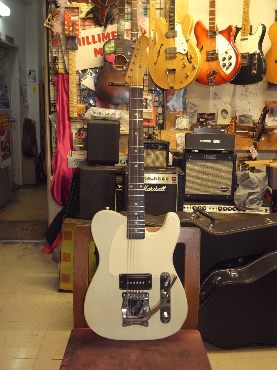テレキャスタータイプエレキギタークリーム メーカー不明 動作品 メーカー不明 TELECASTER /MOSRITRE hybrid Model（中古）【楽器検索