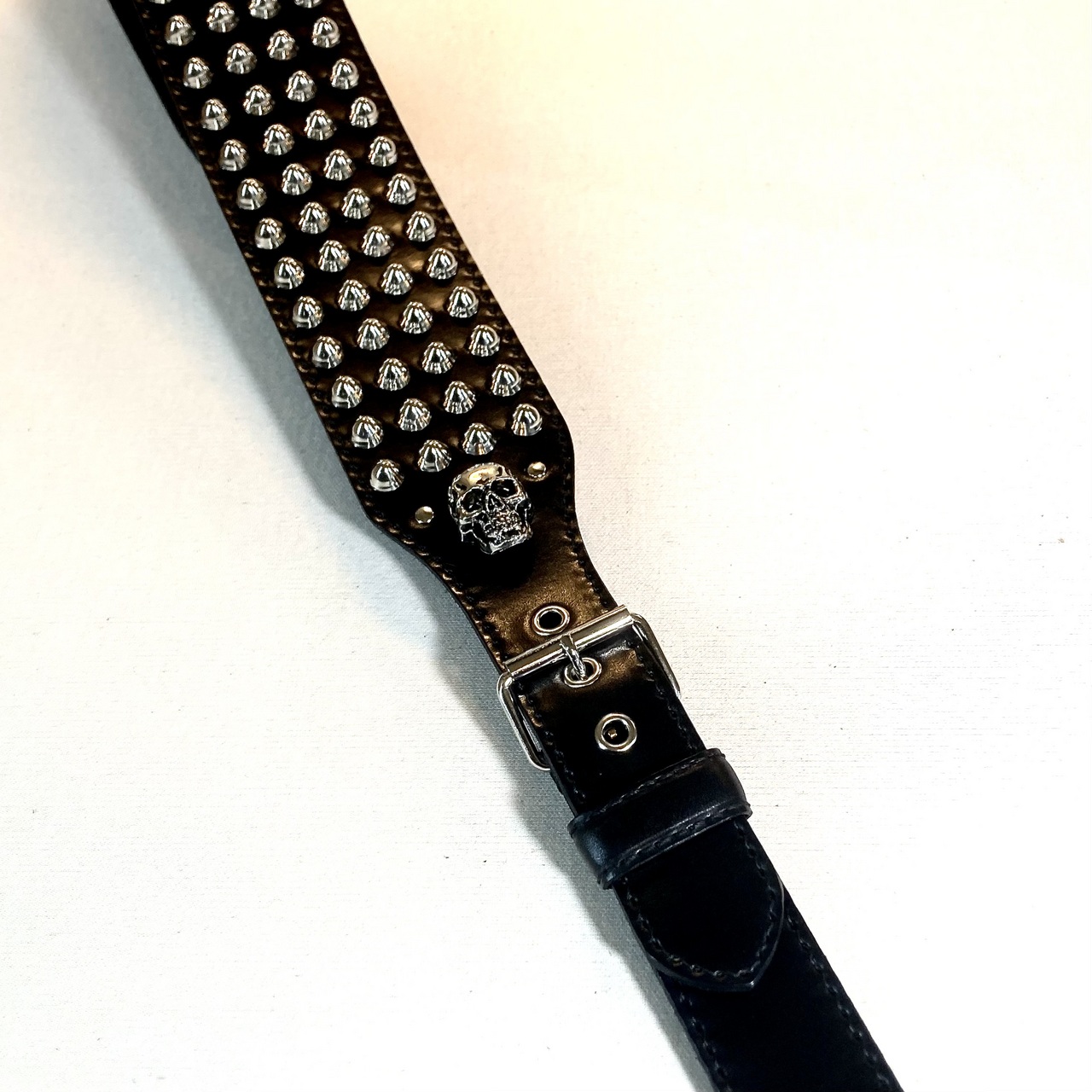 wizard leather 本革製ストラップ(スタッズ/ブラックレザー)（新品