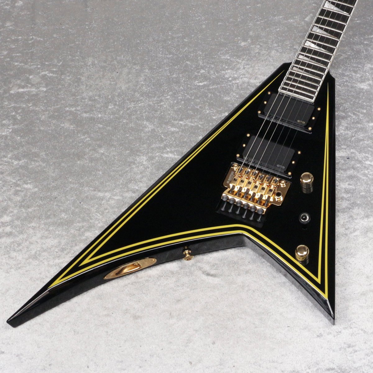 Jackson MJ Series Rhoads RR24MG Ebony Fingerboard Black with Yellow Pinstripes【新宿店】