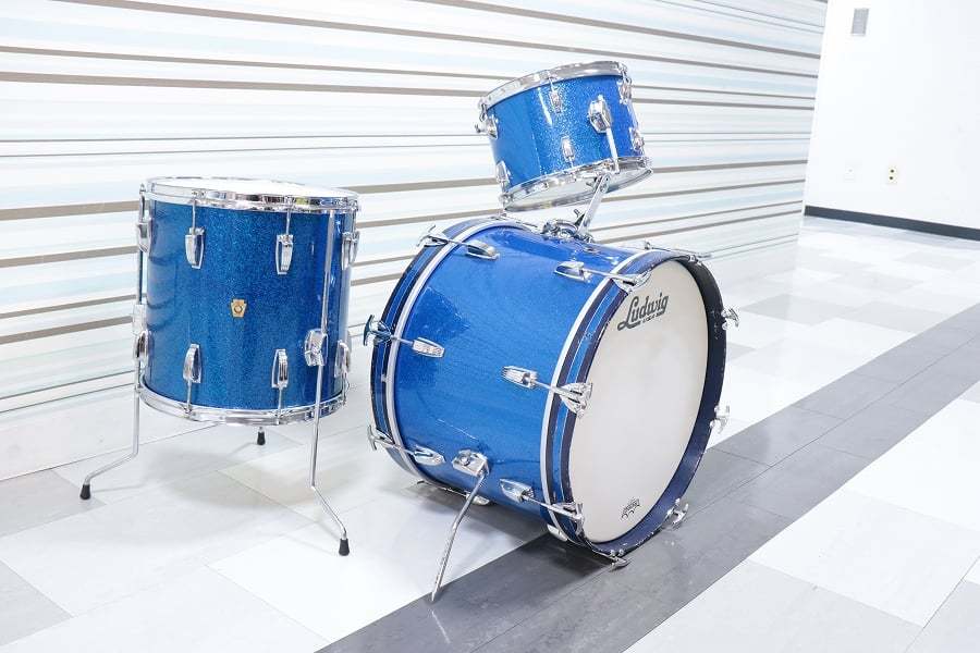Ludwig 1960s DownBeat Kit Blue Sparkle ラディック 3点ドラムセット