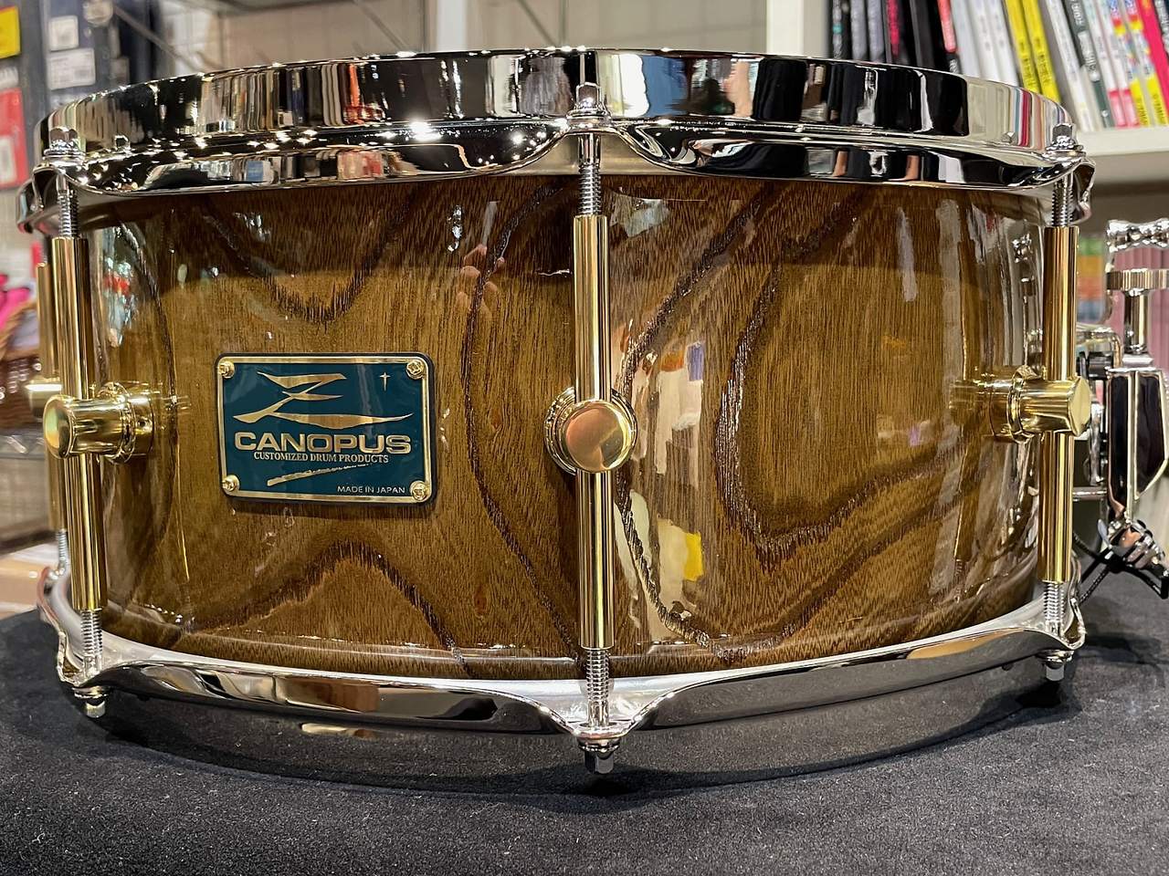 canopus HS-1465 Zelkova Ninja Black Snare Drum / Straight