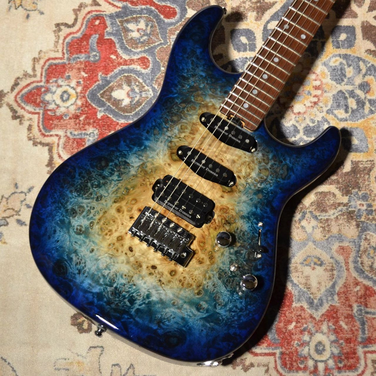 ESP SNAPPER-CTM Poplar Burl /HR Nebula Blue Burst #E4911242【送料