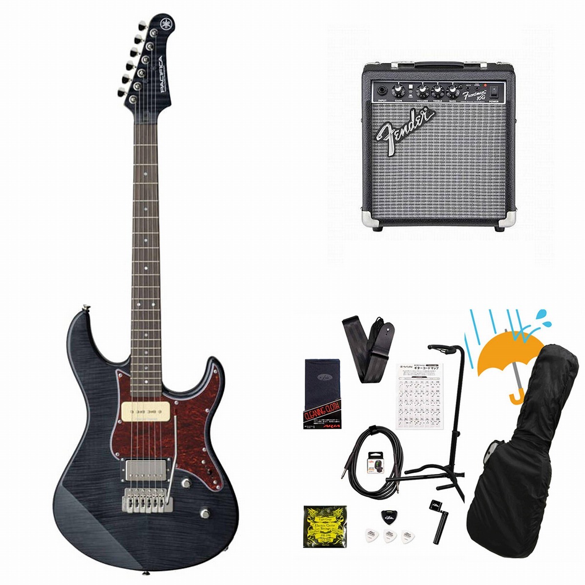 YAMAHA Pacifica 611VFM TBL (トランスルーセントブラック) エレキギター パシフィカ Fender 10Wアンプ付属エレキ （新品/送料無料）【楽器検索デジマート】