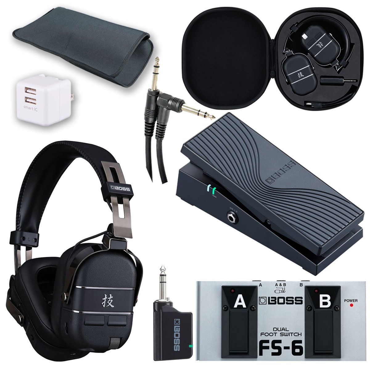 BOSS 技 WAZA-AIR BASS パフォーマンスペダルセット -EV-1-WLペダル、FS-6スイッチ、純正ケースCB-WZ-AIR 、USB2（新品/送料無料）【楽器検索デジマート】