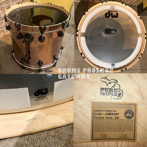 dw COLLECTOR'S PURE MAPLE 22BD 4pcs KIT #ROSE COPPER /w BLACK