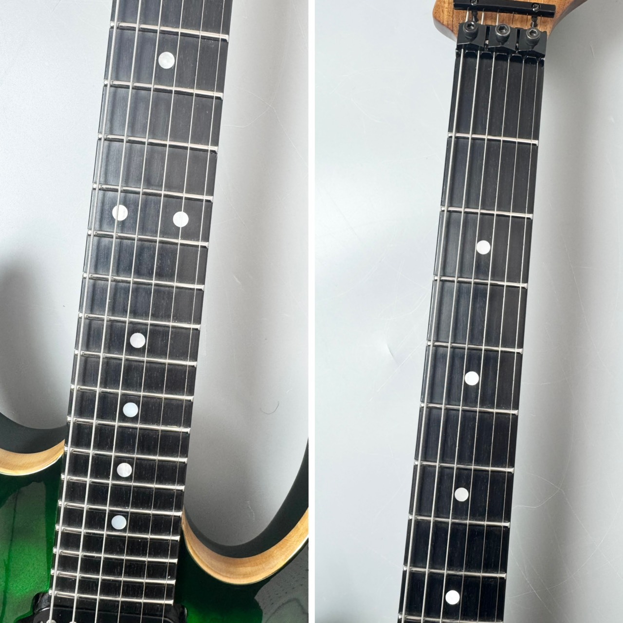 Suhr Custom Modern Carve Top Ash/Pau Ferro/Ebony -Trans Green