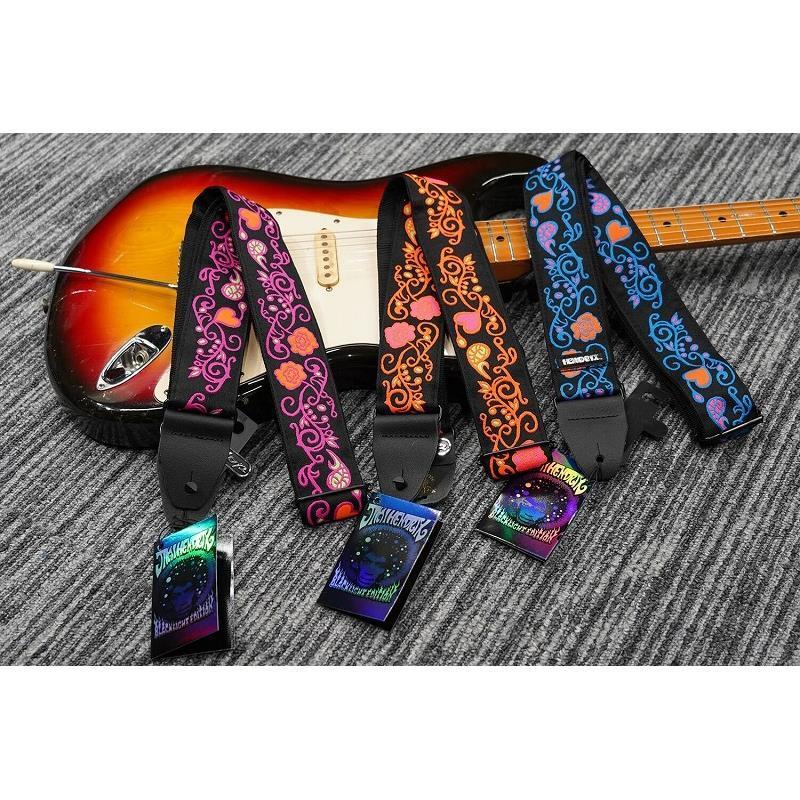 Jim Dunlop JH23 JIMI HENDRIX BLACKLIGHT MONTEREY ORANGE STRAP