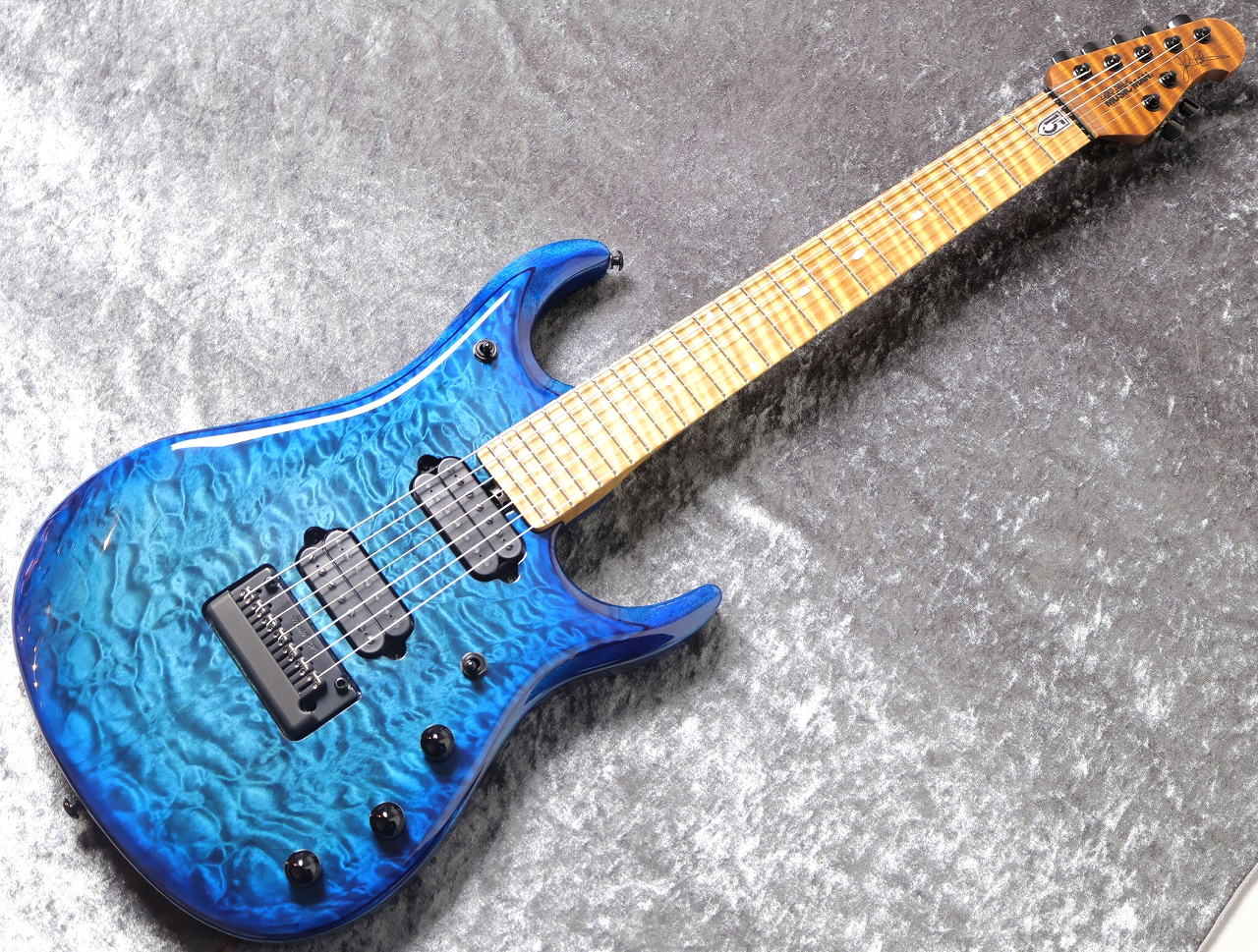 MUSIC MAN JP15-7 Quilt Top Ultramarine #K09555【激杢キルト&バリ虎