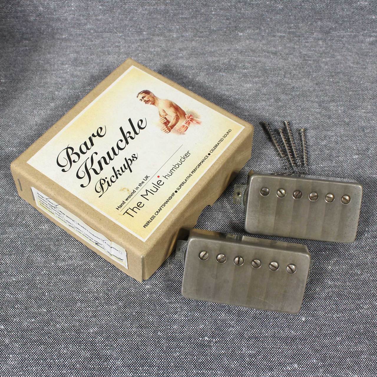 Bare Knuckle Pickups The Mule Humbucker Neck&Bridge Set Raw Nickel