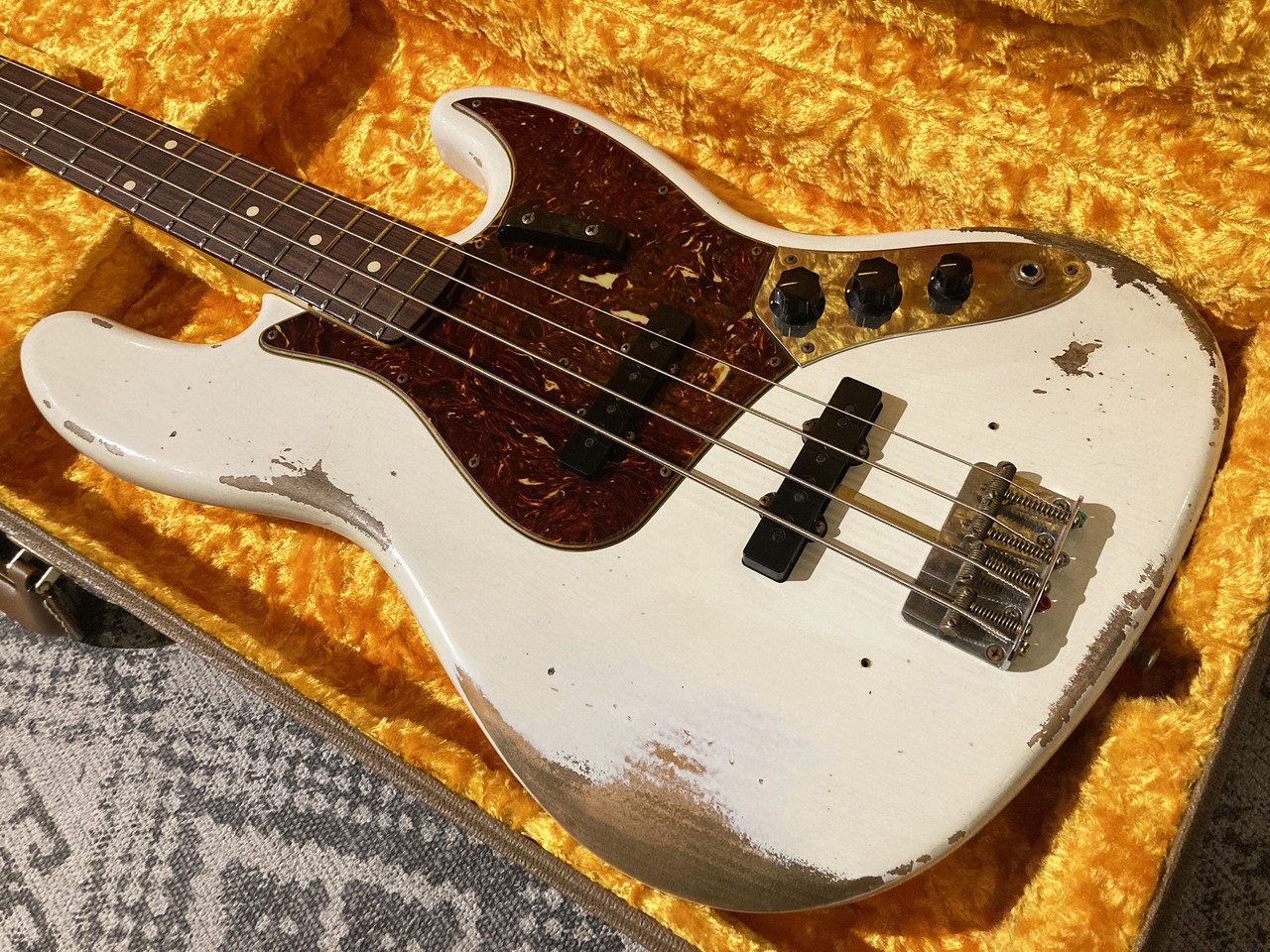 Fender Custom Shop 1961 Jazz Bass / Aged Olympic White / Heavy 
