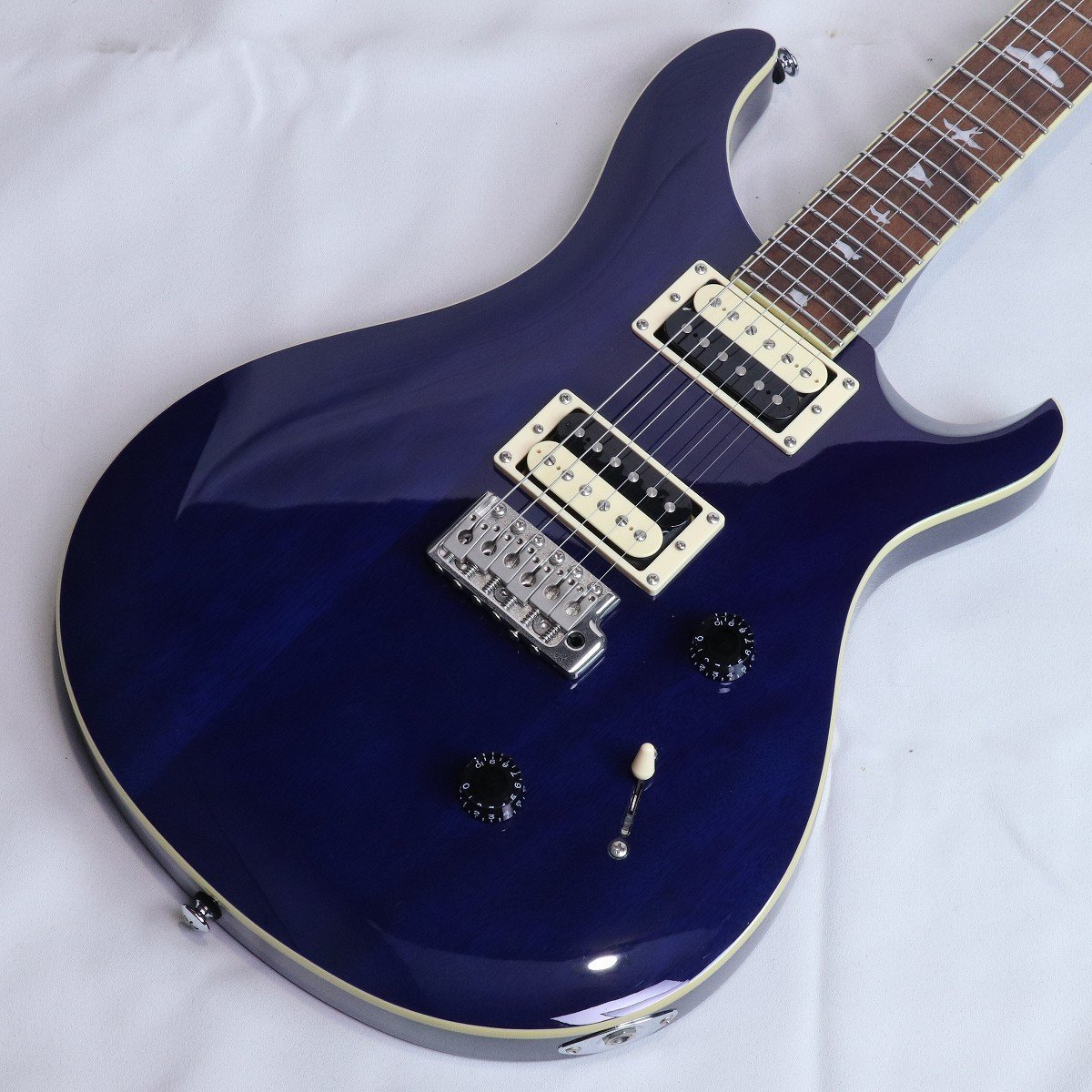 PRS SE SE Custom 24 Beveled Top Bird Inlay Translucent Blue