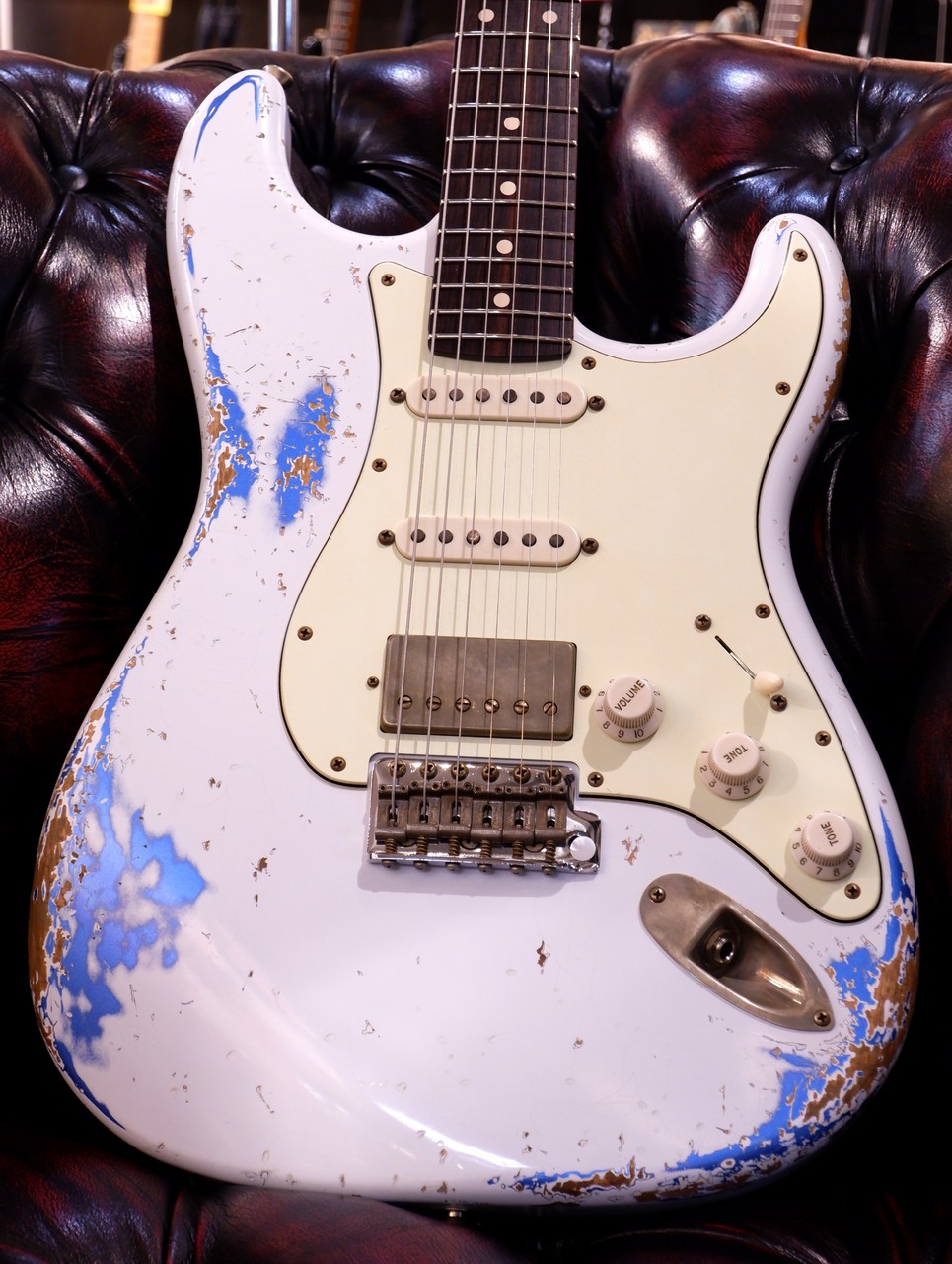 Xotic XSC-2 5A Grade Flame Maple Neck Heavy Aged ~Olympic White