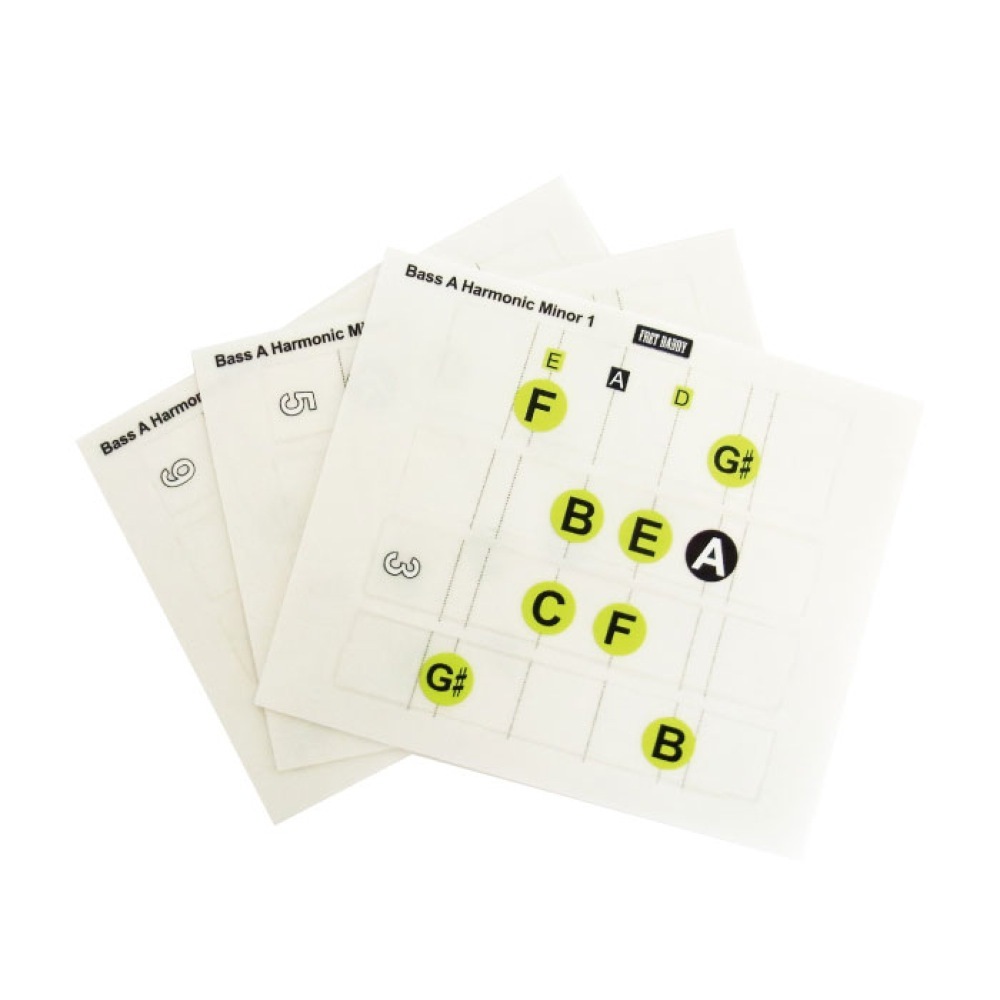 Fret Daddy スケール教則シール ハーモニックマイナースケール（Aスケール）ベース用（新品）【楽器検索デジマート】