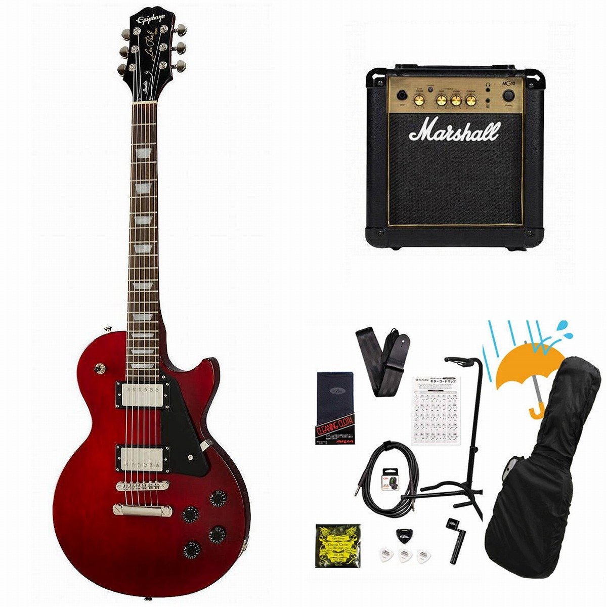 Epiphone Inspired by Gibson Les Paul Studio Wine Red エレキギター レスポール スタジオ  Marshall MG10アンプ付属（新品/送料無料）【楽器検索デジマート】