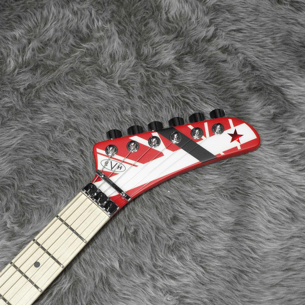 EVH Striped Series 5150 MN Red with Black and White Stripes