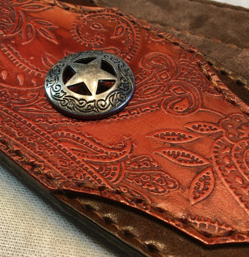 wizard leather 本革製ギター・ストラップ(スターコンチョ/茶革 wizard leather 本革製ギター・ストラップ(スターコンチョ/茶革