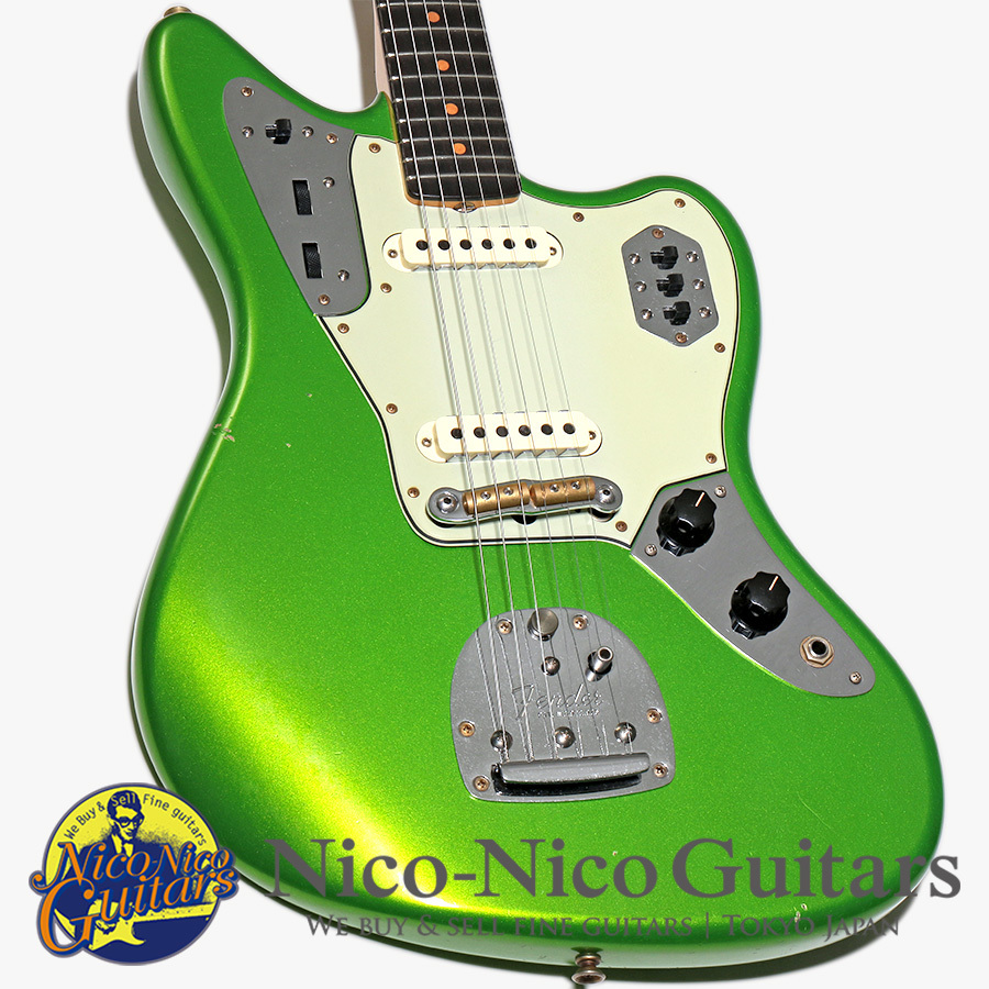 ギター Fender Jaguar Green Fender Custom Shop Limited 1962 Jaguar Closet Classic - Aged