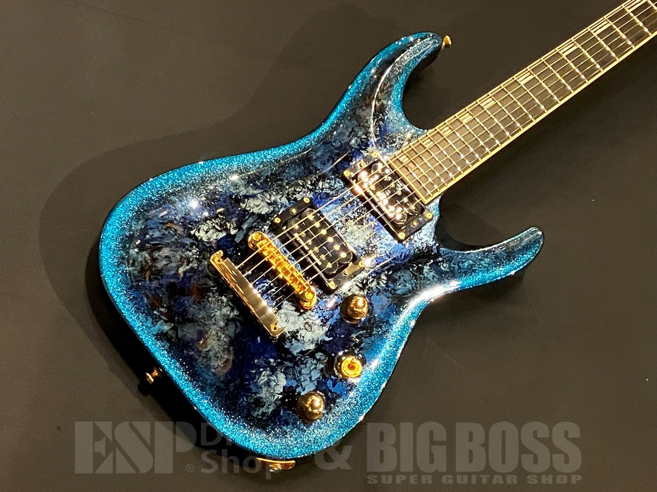 ESP HORIZON-II NT Custom Color -Tanzanite w/Blue Pearl Black