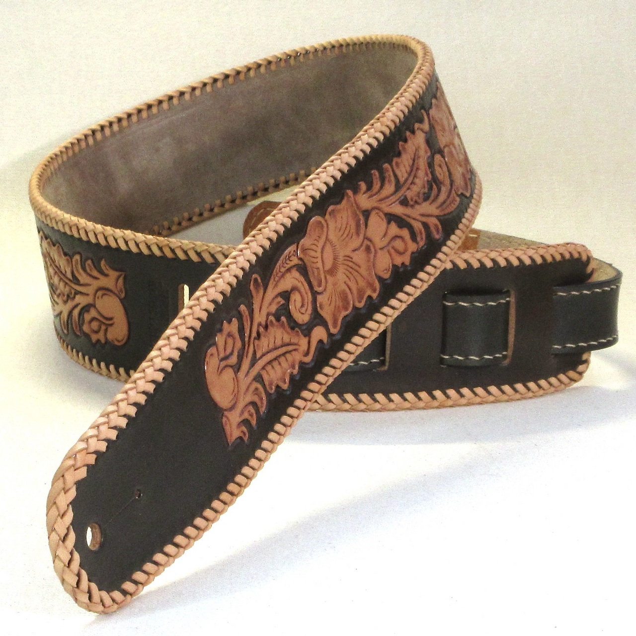 wizard leather 本革製ギター・ストラップ(カービング/レース編み