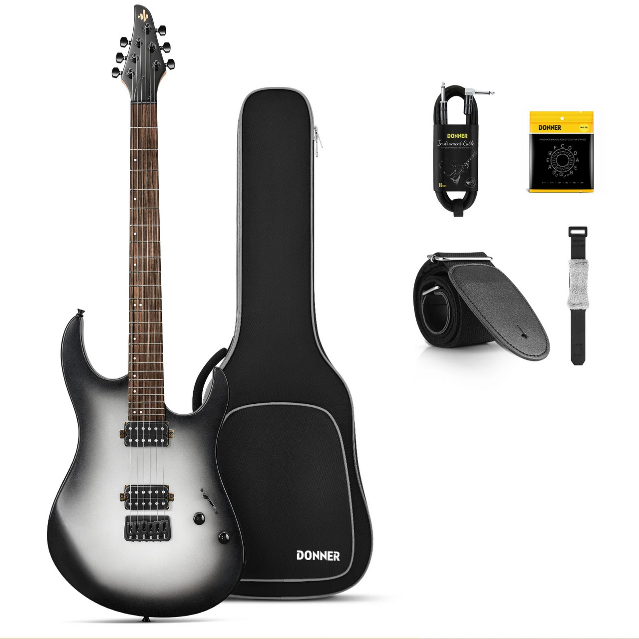 DONNER DMT-100 シルバーバースト エレキギター HH（新品/送料無料